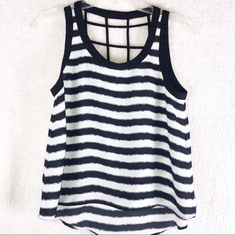 Forever 21 Black/White Striped Blouse